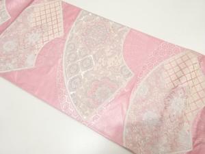扇面に華紋織り出し　袋帯